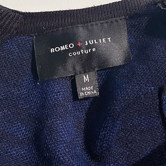 NWOT Women's Romeo & Juliet Couture Blue Floral print sweater Dress Size M - Picture 5 of 6